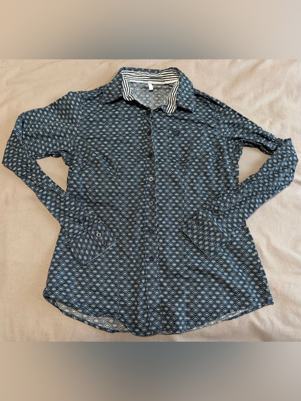Cinch Shirt Mens Large Blue Dotted Button Down Long Sleeve Western Rodeo